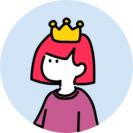Ava, a Character AI with pink hair and a yellow crown